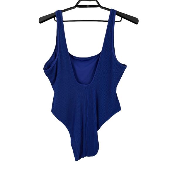 Good American bathing suit Square Neck One Piece Swimsuit blue size 4XL 5XL - Picture 3 of 5